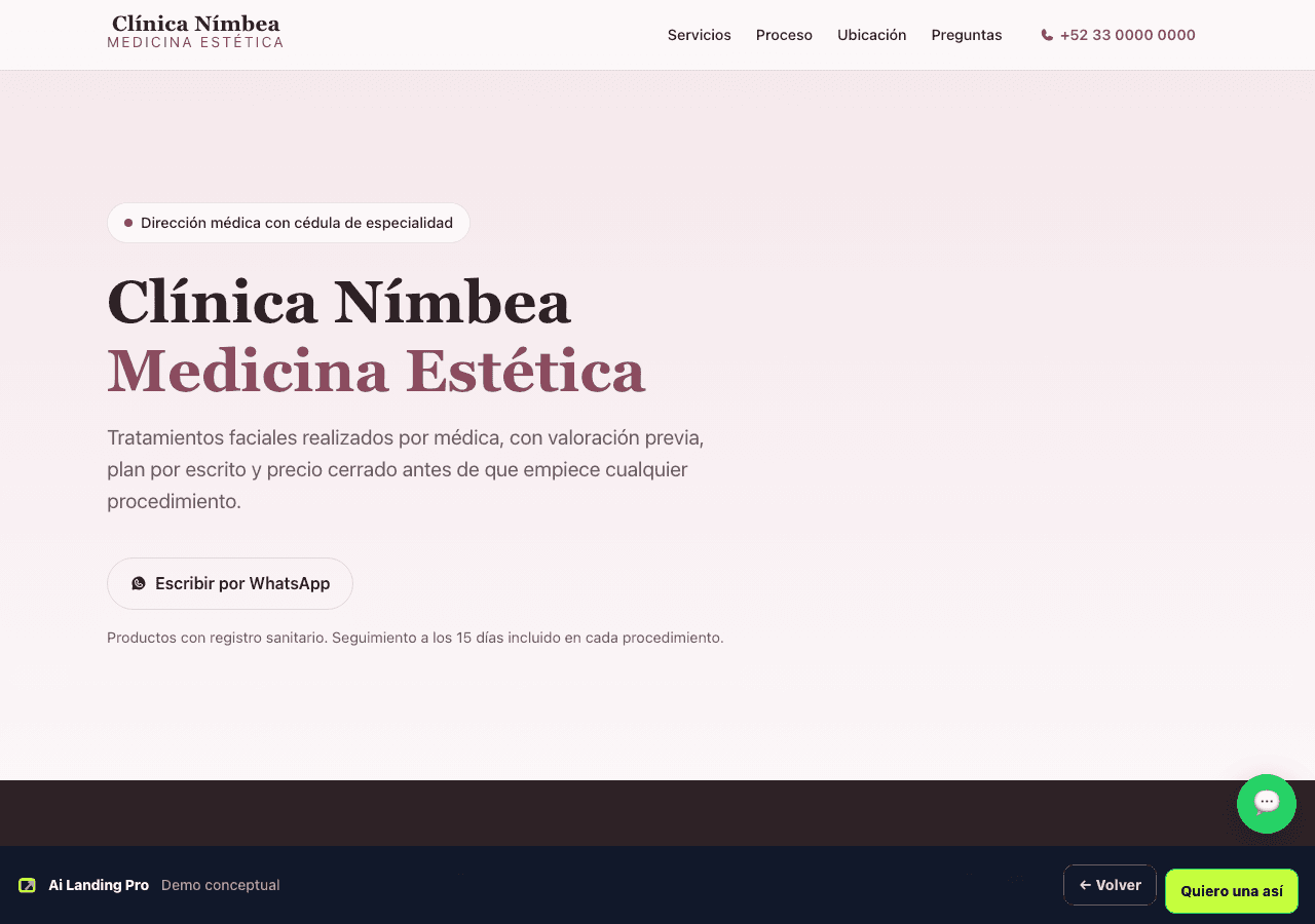 Web de ejemplo para medicina estética
