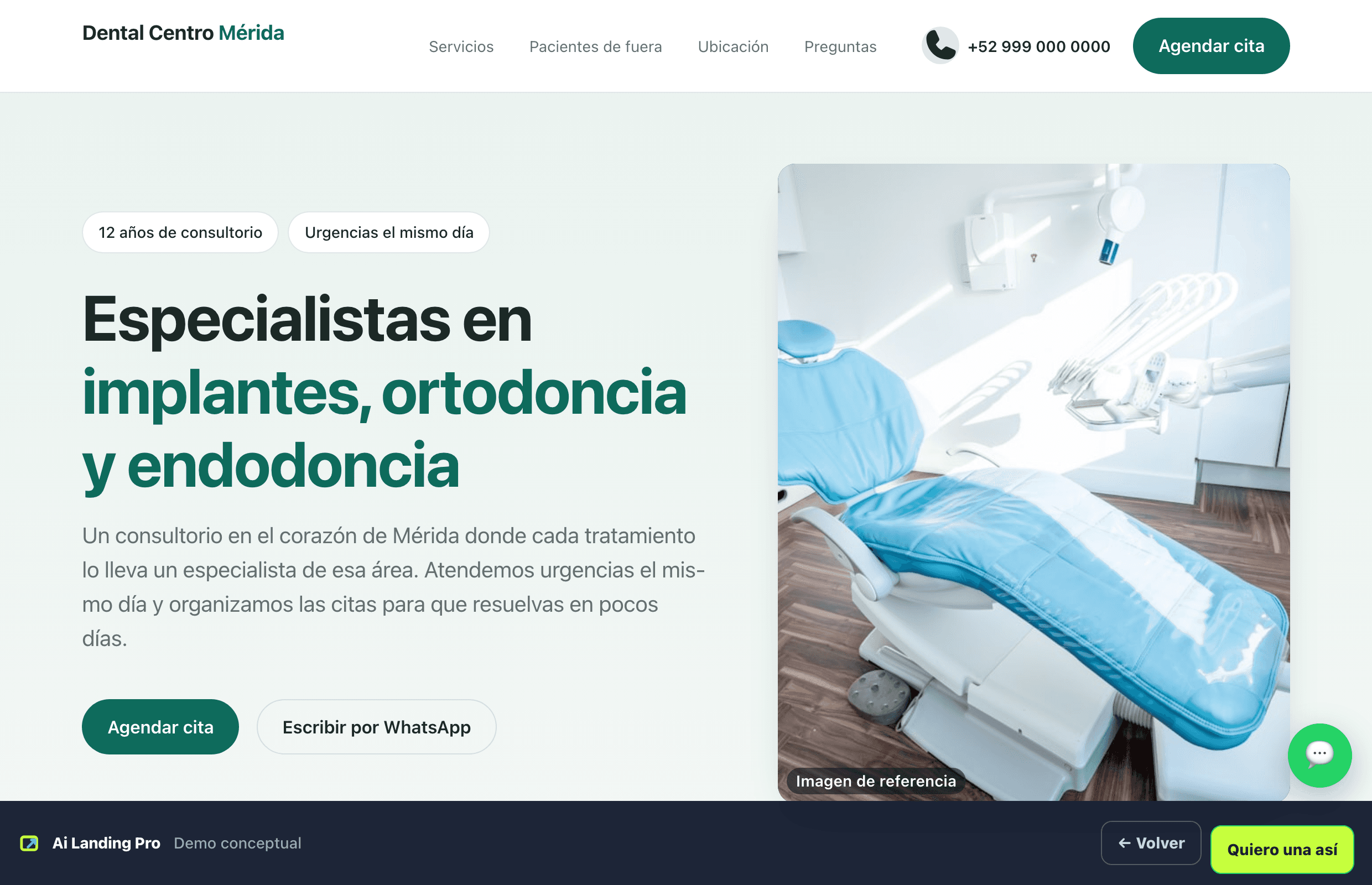Web de ejemplo para una clínica dental